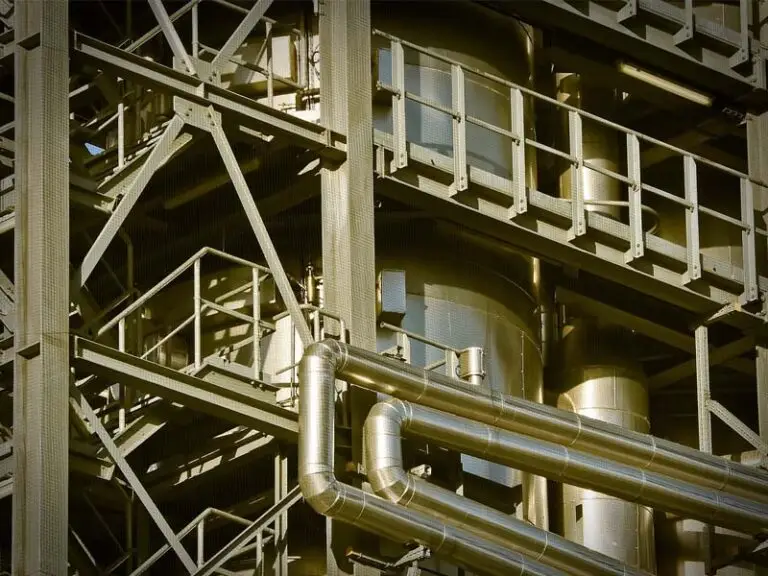 industrial facility piping and infrastructure at a chemical or oil and gas plant